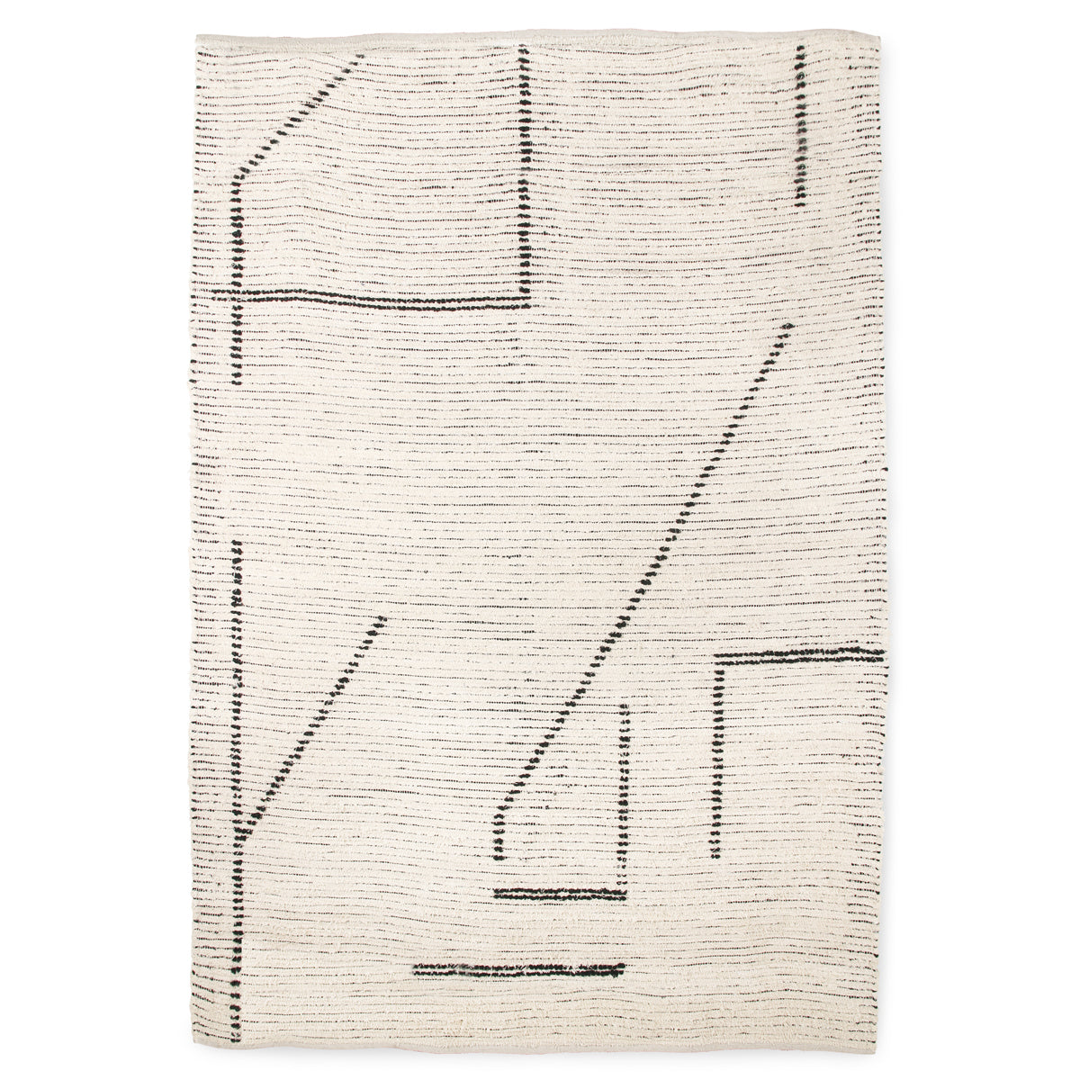 Hand Woven Cotton Rug Cream/Charcoal (200x300)