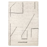 Thumbnail for Hand Woven Cotton Rug Cream/Charcoal (200x300)