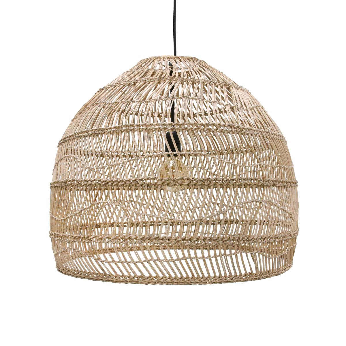 HK Living Wicker hanging lamp ball natural M