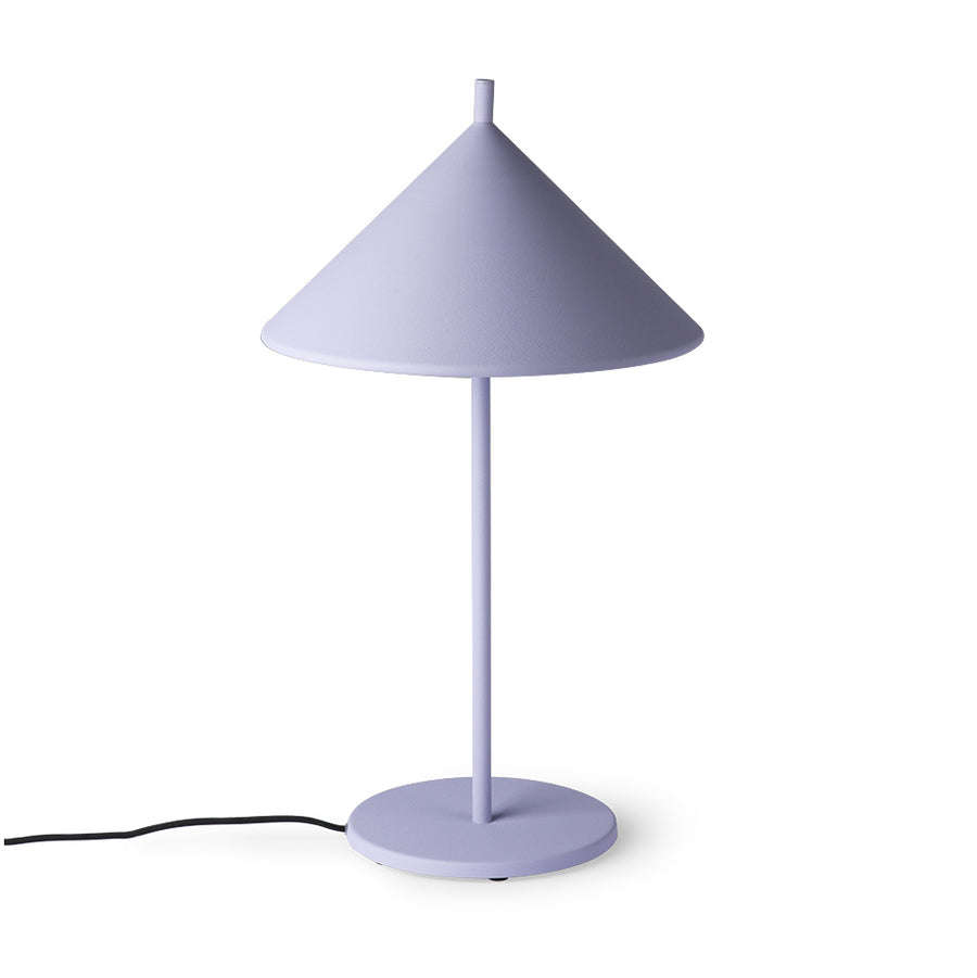 HK Living metal triangle table lamp l matt lilac