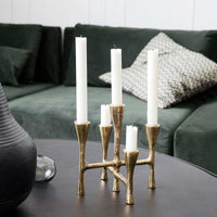 Thumbnail for 5 candle holder in gold Aluminium from house doctor tristy